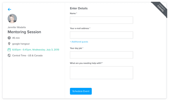 Calendly form