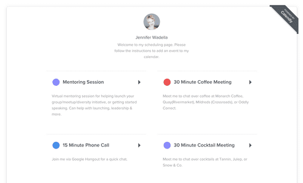 Calendly screenshot